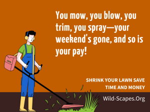 You mow, you blow, you trim, you spray—your weekend's gone, and so is your pay!