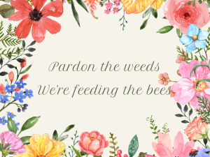 Pardon the Weeds We’re Feeding the Bees V1